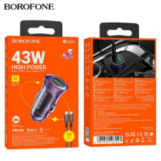 АЗУ USB-USB-C (Type-C)-Lightning BOROFONE BZ26A 1м,PD25W+QC3.0A18W, Purple