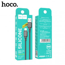Кабель Type-C HOCO X101 1м, 3A, силикон, Black