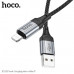 Кабель Lightning HOCO X102 1м, 2.4A, шнуровая оплетка, Black