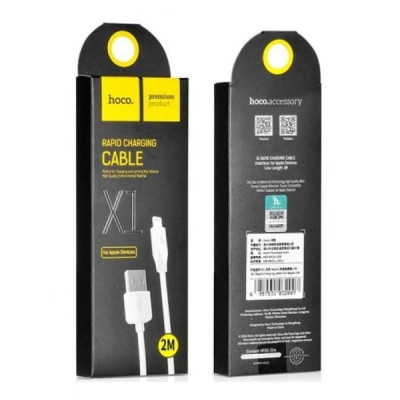АКЦИЯ!!!Кабель Lightning HOCO X1 Rapid 2м, 2.1A, ПВХ, White. Продается КРАТНО 10шт!!!