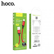 АКЦИЯ!!! Кабель Lightning HOCO X89 1м, 2.4A, шнуровая оплетка, Red. Продается КРАТНО 30шт!!!