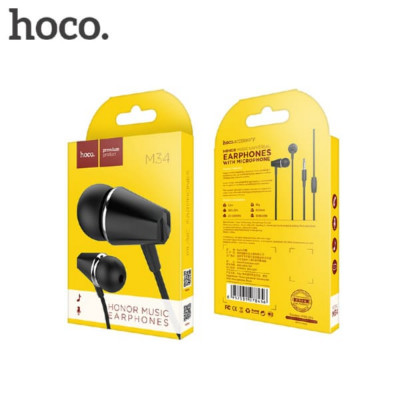Гарнитура вакуумная HOCO M34 Black.АКЦИЯ!!! Кратно 10 шт! Динамик:10 мм. Кабель наушников: высокоэластичный шнур TPE с эмалированным проводом, длина:1,2м. Микрофон.