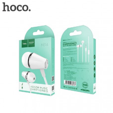Гарнитура вакуумная HOCO M34 White. АКЦИЯ!!! Кратно 10 шт! Динамик:10 мм. Кабель наушников: высокоэластичный шнур TPE с эмалированным проводом, длина:1,2м. Микрофон.