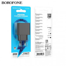 АКЦИЯ!!! СЗУ-USB-C BOROFONE BAS13A PD20W, 2A, Black. Продается КРАТНО 10 шт!!!
