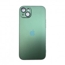 Чехол стеклянный iP 15 Plus AG-Glass Silicone Case с защитой камеры, цвет Dark Green