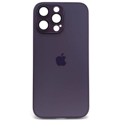 Чехол стеклянный iP 15 Pro Max AG-Glass Silicone Case с защитой камеры, цвет Dark Purple