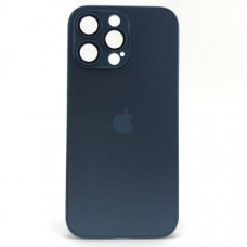 Чехол стеклянный iP 15 Pro Max AG-Glass Silicone Case с защитой камеры, цвет Royal Blue