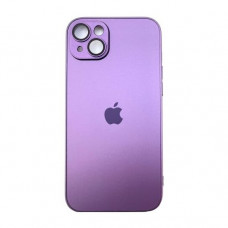Чехол стеклянный iP 14 Plus AG-Glass Silicone Case с защитой камеры, цвет Dark Purple