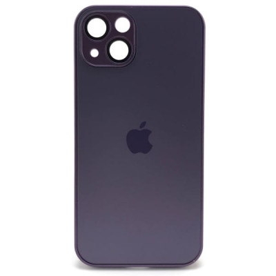 Чехол стеклянный iP 13 AG-Glass Silicone Case с защитой камеры, цвет Dark Purple