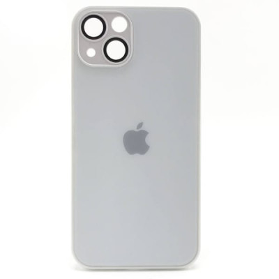 Чехол стеклянный iP 13 AG-Glass Silicone Case с защитой камеры, цвет White