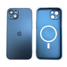 Чехол MagSafe стеклянный iP 12 Pro Max AG-Glass Silicone Case с защитой камеры, цвет Far Royal Blue