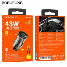 АЗУ USB-USB-C (Type-C)-Lightning BOROFONE BZ26A 1м, PD25W+QC3.0A18W, Black