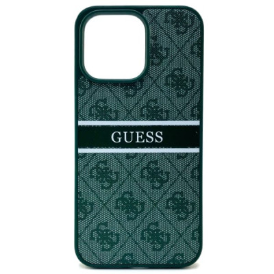Чехол силиконовый iP 14 Pro Max Guess с кожаным принтом, цвет Green
