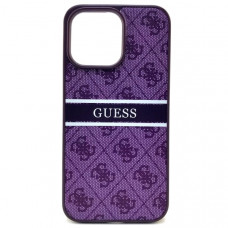 Чехол силиконовый iP 14 Pro Guess с кожаным принтом, цвет Violet