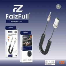 Bluetooth ресивер FaizFull BT-200 Black/Gray (микрофон, поддержка голосовых помощников, BT V5.0)
