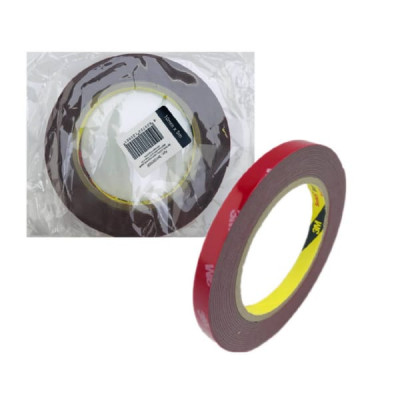 Скотч двухсторонний серый 10мм х 5м красная подложка (TAPE ACRYL)