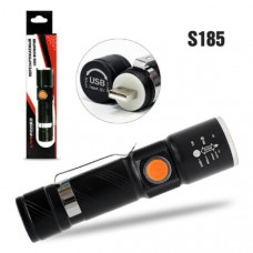 Фонарь ручной LIVEPOWER FL150 светодиодный (3 режима света, ZOOM, магнит, , зарядка от USB, 11см)