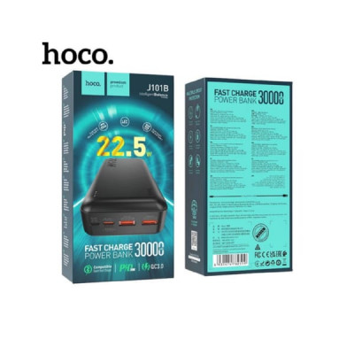 АКЦИЯ! Внешний аккумулятор 30000 mAh HOCO J101B PD20W QC3.0 Black. Продается КРАТНО 3 шт!!!