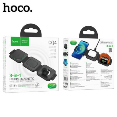 АКЦИЯ! Беспроводное зарядное устройство HOCO 3в1 CQ4 Black (КРАТНО 3шт)(Смартфон, часы, Подс)
1. Вход: Type-C: 5V-3A, 9V-2A
2. Выход: мобильный телефон: 5 Вт/7,5 Вт/10 Вт/15 Вт (беспроводной выход Magsafe: 7,5 Вт); гарнитура: 5 Вт; часы: 2,5 Вт (совместим