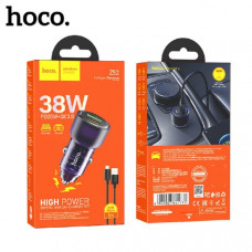 АКЦИЯ! АЗУ-USB-USB-C MicroUSB HOCO Z52, кабель 1м, PD20W+QC3.0 18W=38W, Purple. Продается КРАТНО 5 шт!