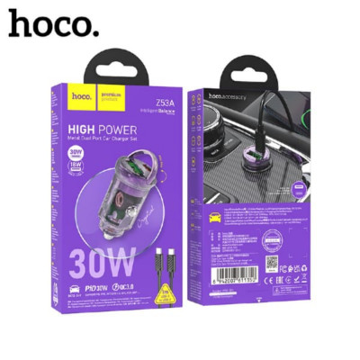 АКЦИЯ!!! АЗУ USB-USB-C (Type-C)-Type-C HOCO Z53A 1м, PD30W+QC3.0A18W, Purple. Продается КРАТНО 3 шт!!!