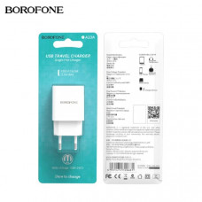 АКЦИЯ! СЗУ-USB BOROFONE BA20A 2,1A, White. Продается упаковкой (в упаковке 20шт)
