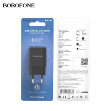 АКЦИЯ! СЗУ-USB BOROFONE BA20A 2.1A, черный. Продается КРАТНО 20 шт!!!