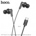Гарнитура вакуумная HOCO M114 аудио разъем Type-C, Black. Длина 1.2м. Материал: ABS+TPE.