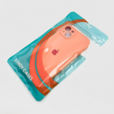 Чехол iP 14 Max/Plus Silicone Case, закрытая камера, техпак (Papaya)