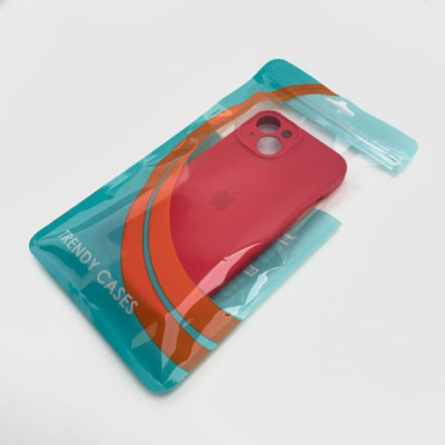 Чехол iP 14 Max/Plus Silicone Case, закрытая камера, техпак (Product Red)