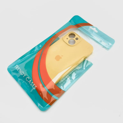 Чехол iP 14 Silicone Case, закрытая камера, техпак (Lemonade)