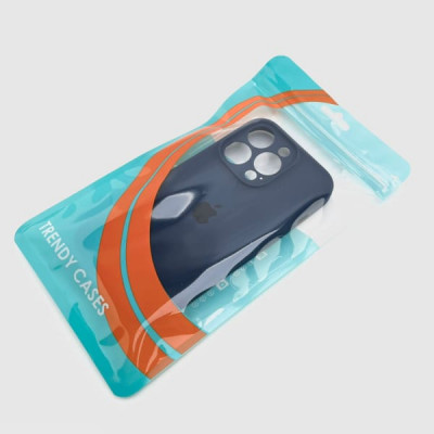 Чехол iP 14 Pro Silicone Case, закрытая камера, техпак (Midnight Blue)