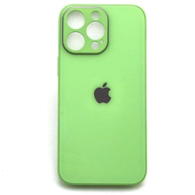 Чехол стеклянный iP 13 Pro Glass техпак, Green