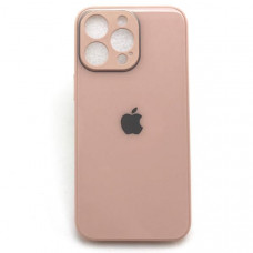 Чехол стеклянный iP 13 Pro Max Glass техпак, Peach
