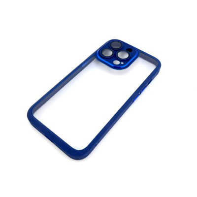 Чехол прозрачный Camera Protection iP 13 Pro, техпак (защита линз камер) Blue