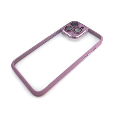 Чехол прозрачный Camera Protection iP 13 Pro Max, техпак (защита линз камер) Lilac