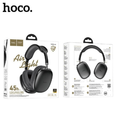 Гарнитура беспроводная полноразмерная Bluetooth HOCO W35 Air Triumph, Black (App)  Динамик: 40мм. BT V5.3, заряжается около 2 часов. Время разговора/музыки: 45 часов; в режиме ожидания 200 часов. Режим AUX (гнездо 3.5мм), карт памяти TF до 128Гб. Гнездо з