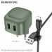 СЗУ-2USB Lightning BOROFONE BAS21A 1м, 2.1A, 10.5W, Olive Green