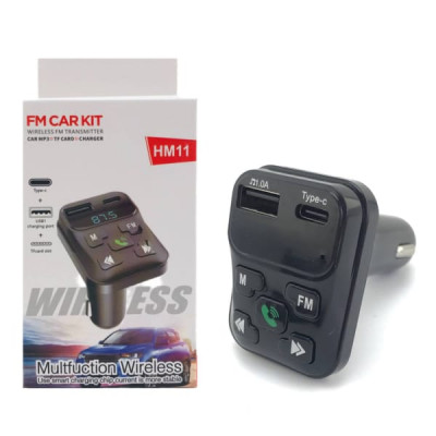 АКЦИЯ!!! FM-Модулятор HM11, Bluetooth, 2USB, TF, 5V-3.1A. Продается  КРАТНО 3шт!!!