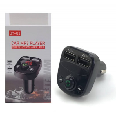 АКЦИЯ!!! FM-Модулятор QY03, Bluetooth, 2USB, 5V-3.1A. Продается КРАТНО 3шт!!!