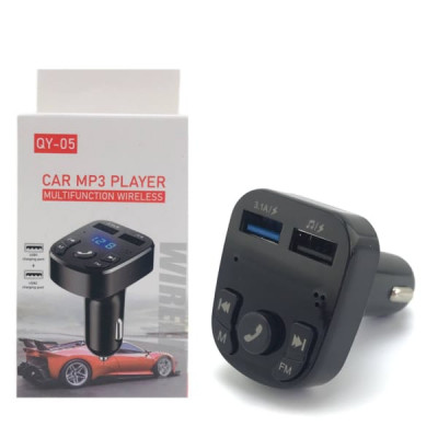 АКЦИЯ!!! FM-Модулятор QY05, Bluetooth, 2USB, 5V-3.1A, HF, TF. Продается КРАТНО 3шт!!!