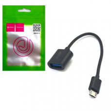 АКЦИЯ!!! OTG переходник USB(AF)-micro USB(AM) JOOVE J-07, Black, длина кабеля 17см.Продается КРАТНО 10шт!!!