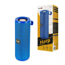 Портативная колонка FUMIKO HARP синяя Интерфейс подключения: AUX (3.5 мм), Bluetooth, microUSB, USB, FM; microSD, флешка; Разъемы: DC-5V, TF-CARD, USB 2.0;Питание: от аккумулятора; Емкость аккумулятора: 1200 мАч; Материал корпуса: пластик, ткань; Размеры 