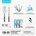 Кабель Micro USB Celebrat CB-35 1м, 3А, силикон, White
