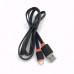 Кабель Lightning Celebrat CB-33, 1м, 2.4A, Black, ПВХ, плоский (Передача данных)