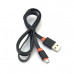 Кабель Micro USB Celebrat CB-33 1м, 2.1А, ПВХ, Black, плоский (Передача данных)