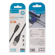 Кабель Micro USB Celebrat CB-31 1м, 2.1A, ПВХ, Black