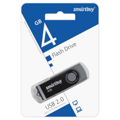 USB флеш-диск 4Gb Smartbuy Twist Чёрный