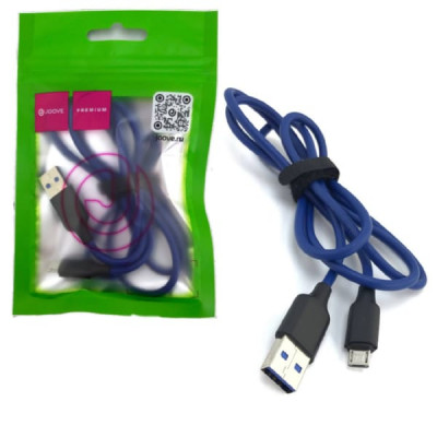 Кабель Micro USB JOOVE G5 1м, Blue, силикон, в блистере