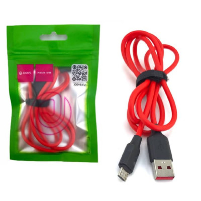 Кабель Micro USB JOOVE G5 1м Red, силикон, в блистере